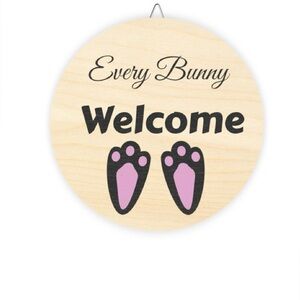 Easter bunny welcome Wood Signs 8 by 8